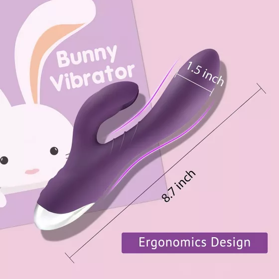 Tracy's Dog - vibrátor rabbit s dráždičom klitorisu - vodotesný - fialový