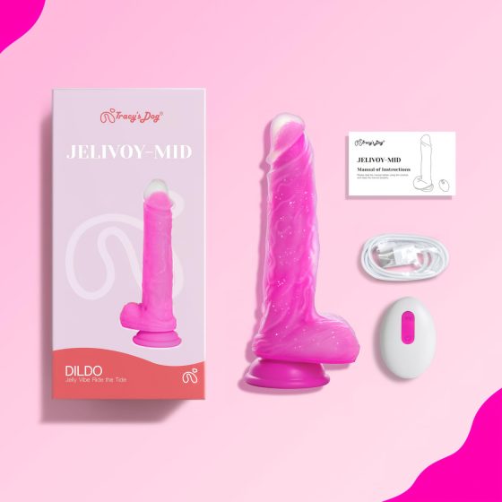 Jelivoy-Mid od Tracy's Dog - realistický vibrátor - 20 cm (ružový)