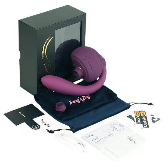 Tracy's Dog OG 3 - G-bodový vibrátor s klitorisovým saním (fialový)