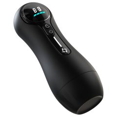 Leopard - masturbátor s vákuom - čierny