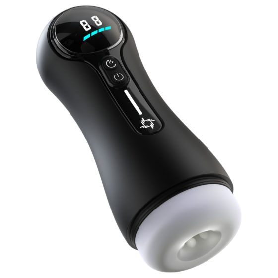 Leopard - masturbátor s vákuom - čierny