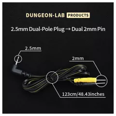   DG-LAB - elektródový kábel z 2,5 mm jacku na 2 mm kolíky (čierny)