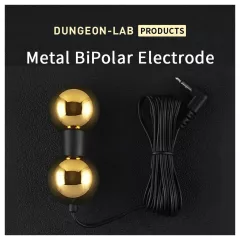   DG-LAB BiPolar B - dvojpólová, presýpacie hodiny tvarovaná kovová elektróda (zlatá)