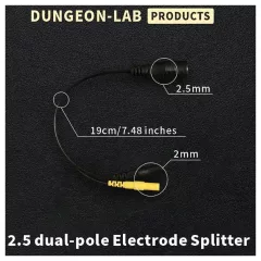   DG-LAB - rozbočovač elektród z 2,5 mm zásuvky na 2 mm (čierny)