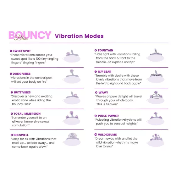 Bouncy Bliss Classic - vibračný vankúš nafukovací - fialový