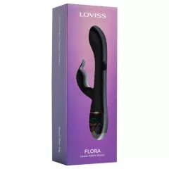   LOVISS Flower - vibrátor na bod G s klitoriálnym ramenom (čierny)