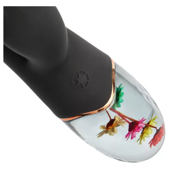 LOVISS Flower - vibrátor na bod G s klitoriálnym ramenom (čierny)