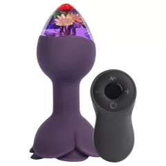   LOVISS Flower - análny vibrátor na diaľkové ovládanie (fialový)