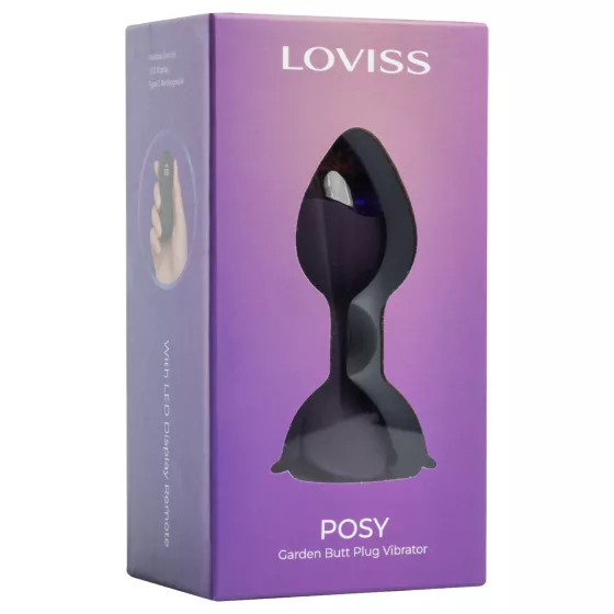 LOVISS Flower - análny vibrátor na diaľkové ovládanie (fialový)