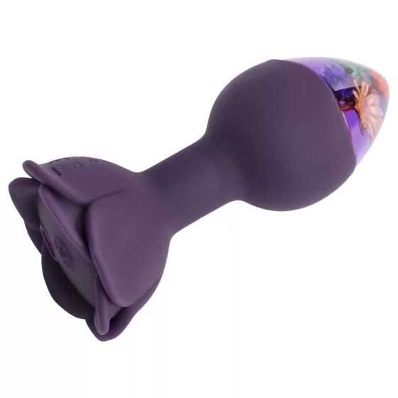 LOVISS Flower - análny vibrátor na diaľkové ovládanie (fialový)