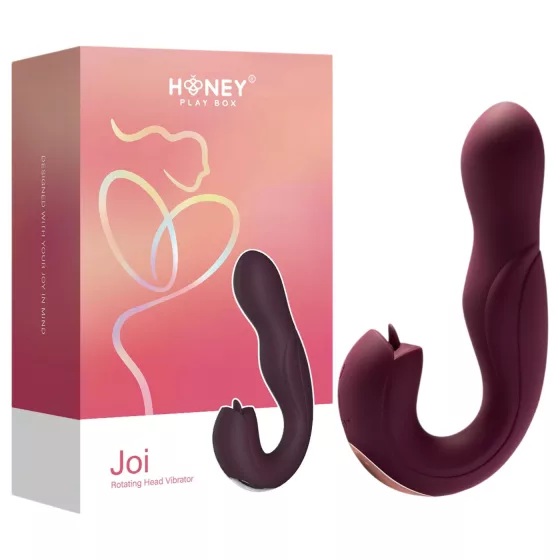 Honey Play Box Joi - vibrátor na G-bod s rotáciou a lízaním - fialový