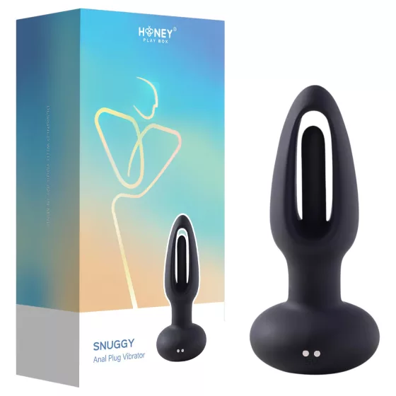 Honey Play Box - anál vibrátor s jazýčkom - čierny
