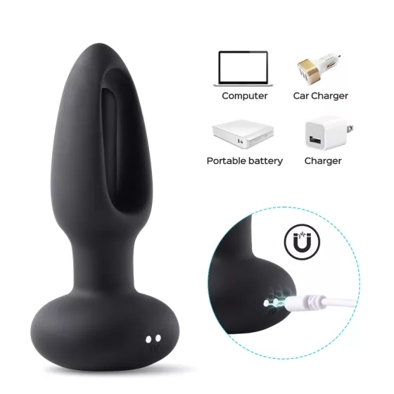 Honey Play Box - anál vibrátor s jazýčkom - čierny