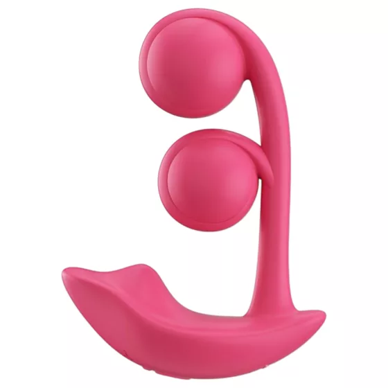 Honey Play Box Melody - vibrátor s perlami a stimulátorom klitorisu - červený