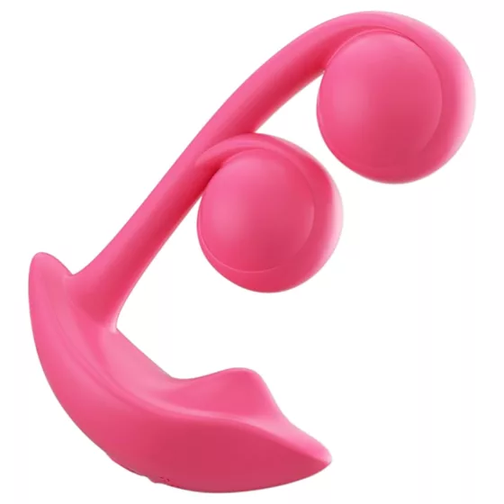 Honey Play Box Melody - vibrátor s perlami a stimulátorom klitorisu - červený