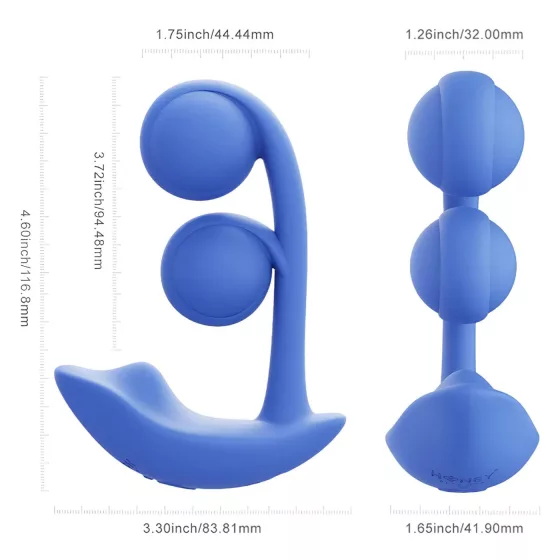 Honey Play Box Melody - vibrátor s perličkami a klitorálnym stimulátorom - modrý