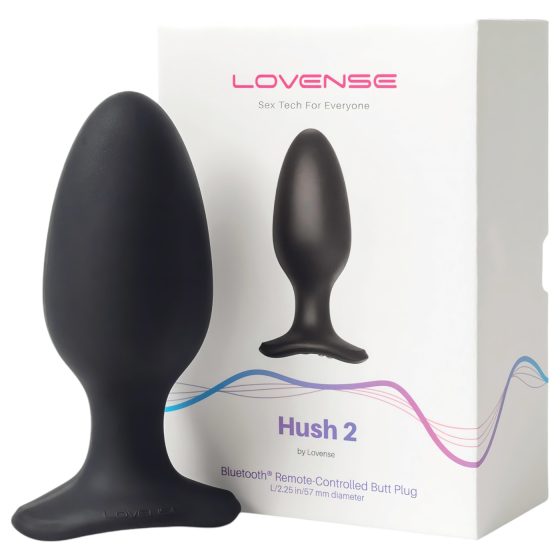 LOVENSE - análny vibrátor Hush 2 L - dobíjací - čierny - 57 mm