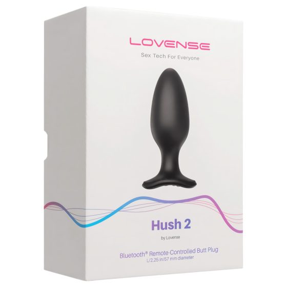 LOVENSE - análny vibrátor Hush 2 L - dobíjací - čierny - 57 mm
