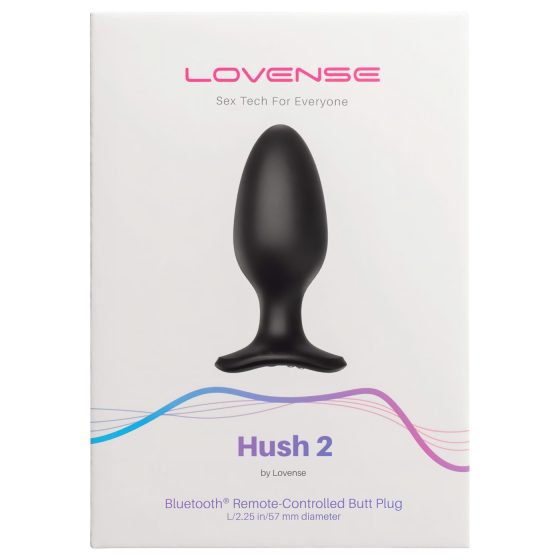 LOVENSE - análny vibrátor Hush 2 L - dobíjací - čierny - 57 mm