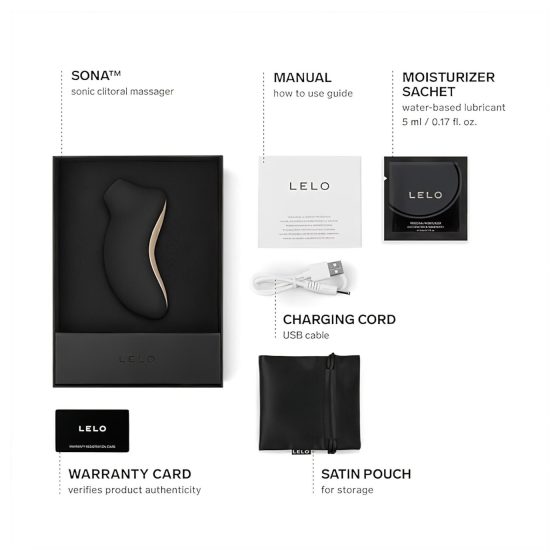 LELO Sona - stimulátor klitorisu s vlnami - čierny