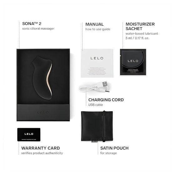 LELO Sona 2 - stimulátor klitorisu s vlnami - čierny