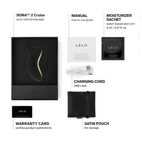 LELO Sona 2 Cruise - stimulátor klitorisu s vlnami - čierny