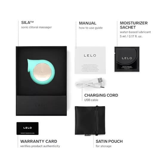 LELO Sila - vodotesný vibračný stimulátor klitorisu s vlnami - tyrkysový