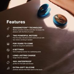 LELO Tiani Duo - silikónový párový vibrátor (modrý)
