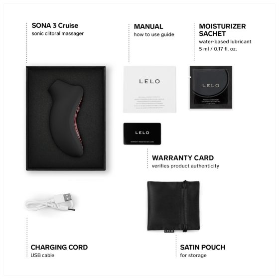 LELO Sona 3 Cruise - stimulátor klitorisu na vlny - čierny