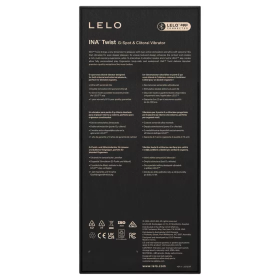 LELO INA Twist - vaginálny G-bod vibrátor s klitorálnym výstupkom (fialový)