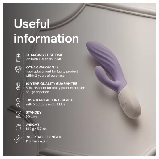 LELO INA Twist - vaginálny G-bod vibrátor s klitorálnym výstupkom (fialový)
