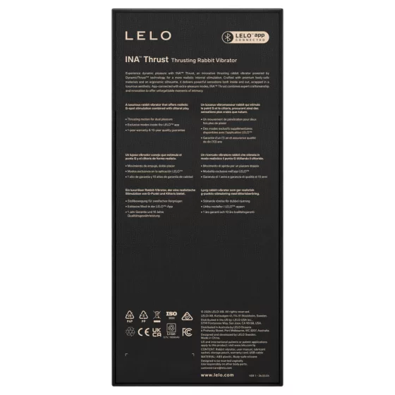 LELO - INA Thrust posúvací zajačikový vibrátor (čierny)