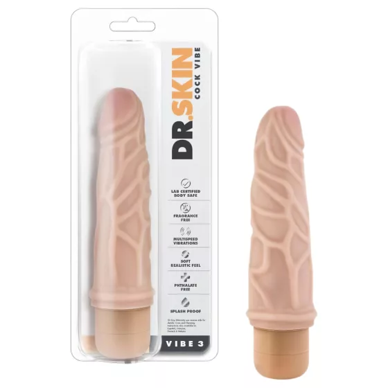 Dr. Skin Vibe No.3 - realistický vibrátor - telová farba