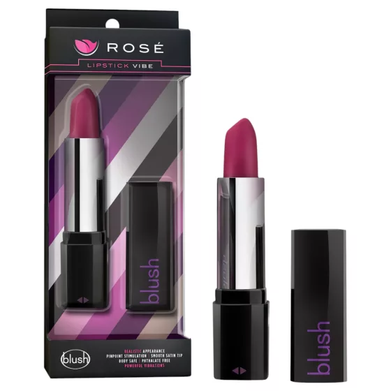Blush Lipstick Rosé - rúž vibrátor (čierno-ružový)