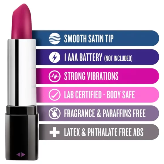Blush Lipstick Rosé - rúž vibrátor (čierno-ružový)