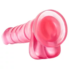   B Yours Sweet N Hard 4 - realistický dildó s semenníkmi - 18 cm - ružový