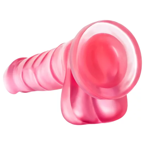 B Yours Sweet N Hard 4 - realistický dildó s semenníkmi - 18 cm - ružový