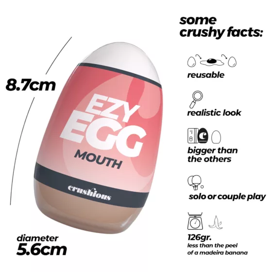 Crushious Ezy Egg Mouth - masturbačné vajíčko (telovej farby)