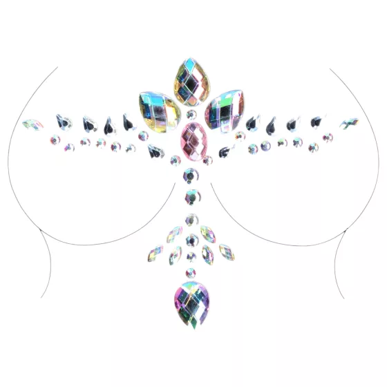 Le Désir - dekoračná nálepka na dekolt - trblietavá dúhová