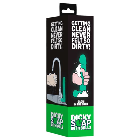 Dicky - svietiace mydlo v tvare penisu s semenníkmi (265g)