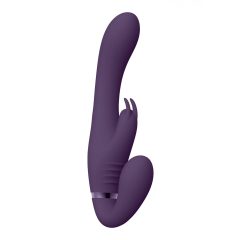   Vive Suki - dobíjací vibrátor bez popruhov so stimulátorom klitorisu so zajačikom (fialový)
