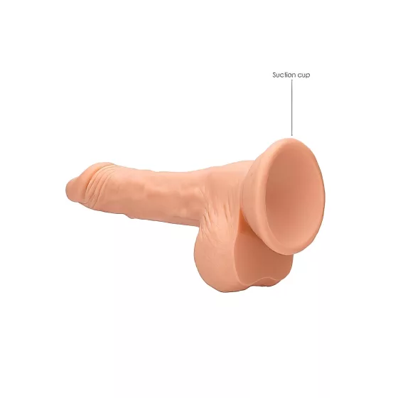 RealRock - realistický dildó s semenníkmi - 17 cm - telová farba