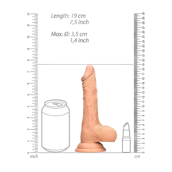 RealRock - realistický dildó s semenníkmi - 17 cm - telová farba