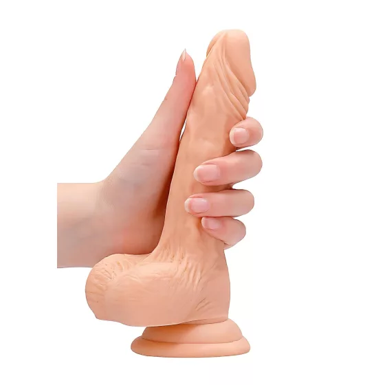 RealRock - realistický dildó s semenníkmi - 17 cm - telová farba