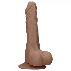   RealRock - realistický dildó s semenníkmi - 17 cm - tmavý odtieň