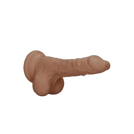 RealRock Dong 7 - realistické dildo s penisom (17 cm) - tmavé prírodné