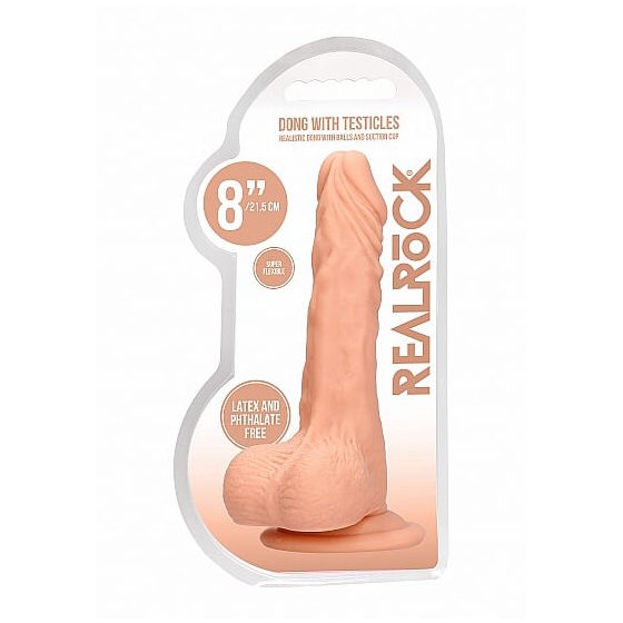 RealRock Dong 8 - realistické dildo s penisom (20 cm) - prírodné