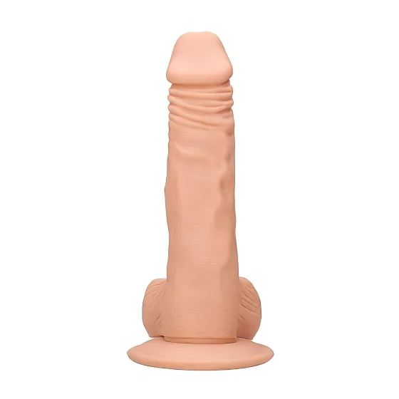 RealRock - realistický dildó s semenníkmi - 20 cm - naturálna farba