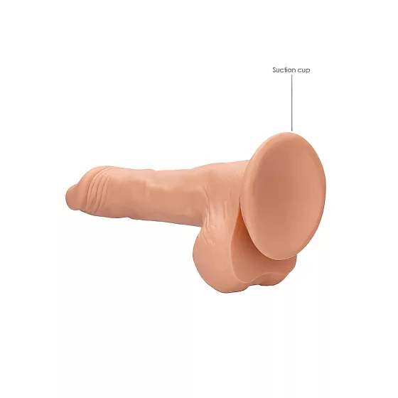 RealRock - realistický dildó s semenníkmi - 20 cm - naturálna farba