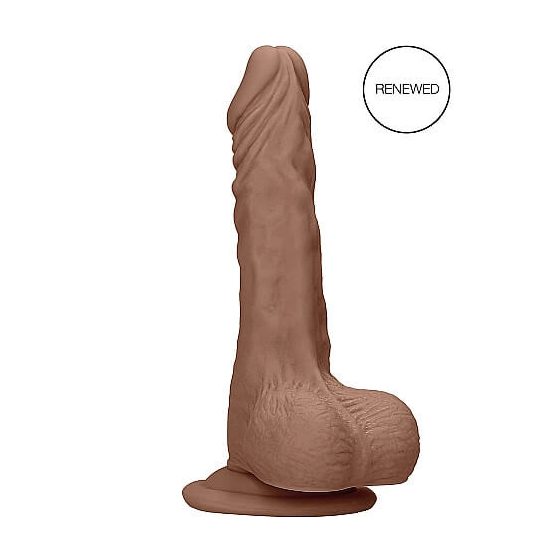RealRock Dong 8 - realistické dildo s varlaty (20 cm) - tmavé prírodné